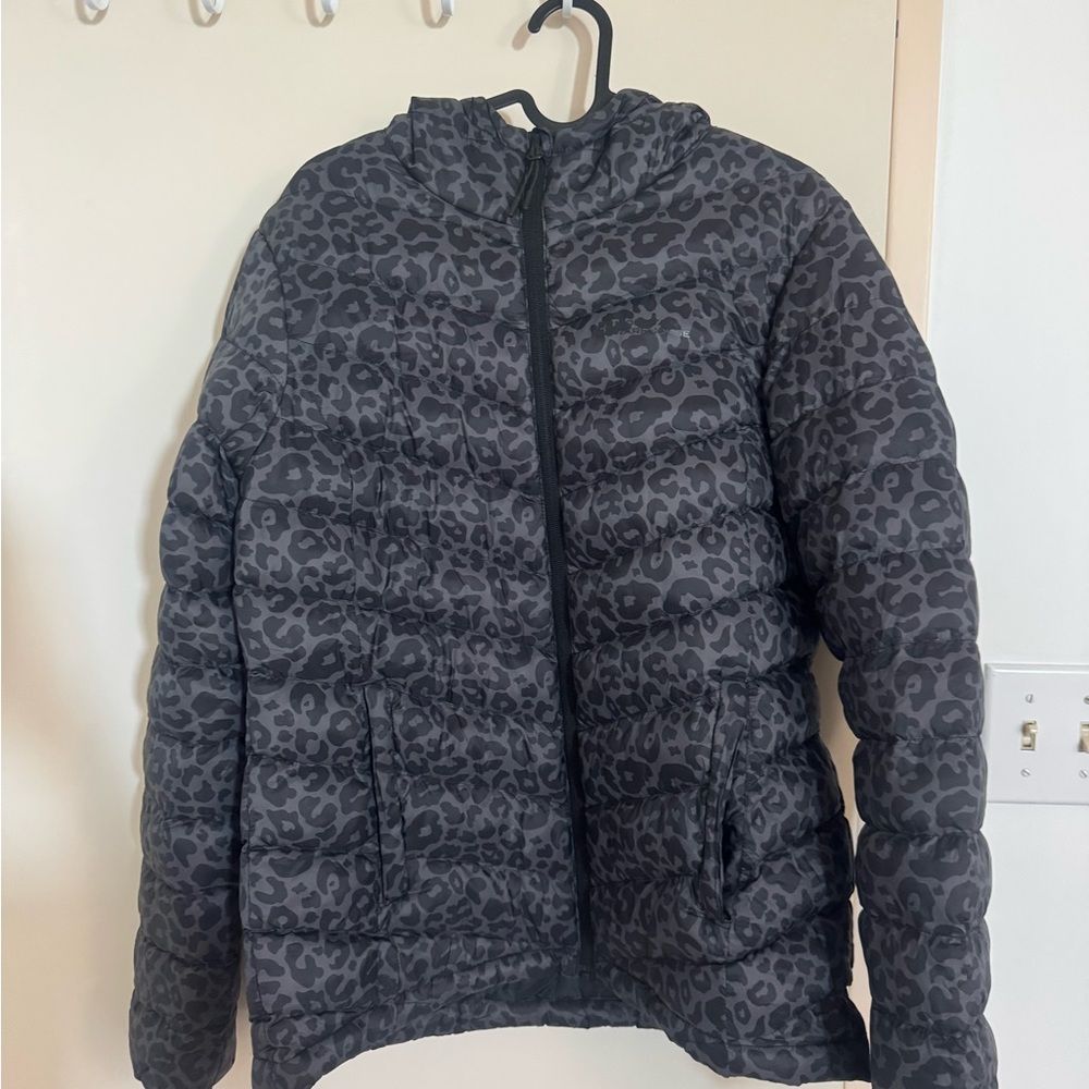 Gray Leopard Print Puffer Jacket mountain warehouse